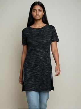Dynamite Split Side Top In Merle Grey